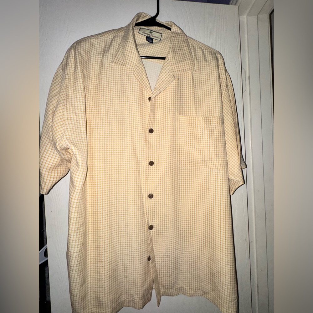 Tommy Bahama Cream Short Sleeve Button-Down Shirt